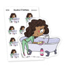 Clean Your Bathroom Planner Stickers, Vaalea - S0328-329, Cleaning