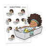 Take a bath planner stickers, Vaalea - S0359-360,Girl in Bathtub planner stickers