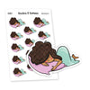 Let's Just Sleep Planner Stickers, Vaalea - S0461-462, Pillow stickers