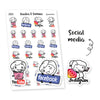 Piiku Planner Stickers - Cute and Fun Signs with Social Media Names, S0035