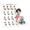 Jogging with a Stroller Planner Stickers | Fitness and Mom Life Stickers for Journaling and Planning | Nia - S1441/S1446