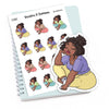 Deep in Thought! Planner Stickers with Pensive Girl, Jada - S1469