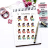 Deep in Thought! Planner Stickers with Pensive Girl, Jada - S1469