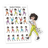 Fitness Motivation Sticker: Jump Rope and Water Bottle, 'Nia' - S1473/S1481