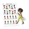 Fitness Motivation Sticker: Jump Rope and Water Bottle, 'Nia' - S1473/S1481
