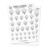 Piiku planner stickers - Emotions 2, S0044, emotions stickers, kawaii stickers