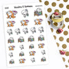 Piiku planner stickers - Morning, S0042, morning stickers, kawaii stickers