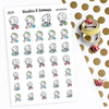Piiku planner stickers - Cleaning, S0018, housework stickers, kawaii sticker