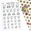 Piiku planner stickers - Workout, S0022, sport stickers, kawaii stickers, training