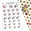 Piiku planner stickers - Coffee Time, S0016, coffee stickers, kawaii stickers