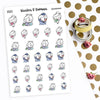 Piiku planner stickers - I'm sick, S0025, doctor stickers, kawaii stickers