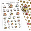 Piiku planner stickers - Tea time, S0040, tea stickers, kawaii stickers