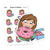 Donut Worry, Be Happy! Planner Stickers, Vaalea - S0298-299, Donut stickers, Food stickers