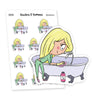 Clean Your Bathroom Planner Stickers, Vaalea - S0328-329, Cleaning