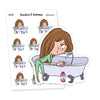 Clean Your Bathroom Planner Stickers, Vaalea - S0328-329, Cleaning