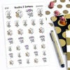 Hello, Spring! Planner Stickers, Ensi - S0161, Spring stickers, Seasons, Hiking, Fishing