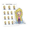 Cry Me A River planner stickers, Vaalea - S0353-354, Sadness planner stickers