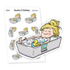 Take a bath planner stickers, Vaalea - S0359-360,Girl in Bathtub planner stickers