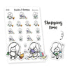 Shopping Time planner stickers, Ensi - S0165, Shopping stickers, Kawaii stickers, Cute Planner Girl
