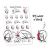 It's Wine O'clock planner stickers, Ensi - S0174, Wine planner stickers, Wine Time, Vino, Drinking