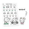 Piiku planner stickers - Workout, S0022, sport stickers, kawaii stickers, training