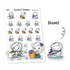 Piiku planner stickers - Travel, S0029, journey stickers, kawaii stickers, trip