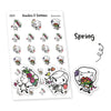 Piiku planner stickers - Spring, S0033, spring stickers, kawaii stickers, flowers