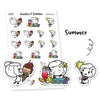 Piiku planner stickers - Summer, S0034, sun stickers, kawaii stickers