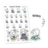 Piiku planner stickers - Hobby, S0036, hobby stickers, kawaii stickers