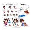 Tumma planner stickers - Picnic time, S0011, picnic stickers, kawaii stickers