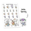 Hello, Spring! Planner Stickers, Ensi - S0161, Spring stickers, Seasons, Hiking, Fishing