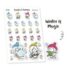 Winter is Magic planner stickers, Ensi - S0164, Winter stickers, Cute stickers, Snowman stickers, Sledding, Snowballs stickers