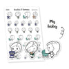 Piiku planner stickers - My Baby, S0024, baby stickers, kawaii stickers