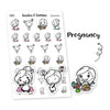 Piiku planner stickers - Pregnancy, S0041, pregnancy stickers, kawaii stickers