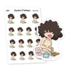 Back-to-School Breakfast Sandwich Planner Stickers, Nia - S0669/S0687, Morning Planner Stickers