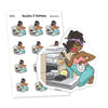 Wash the dishes Planner Stickers, Nia - S0755/S0774, Dishwasher Planner Stickers