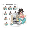 Wash the dishes Planner Stickers, Nia - S0755/S0774, Dishwasher Planner Stickers