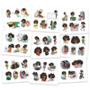 PART 1. Sticker book with Large Stickers - Nia / Brown skin, 47 sheets, 250 stickers, SB007. Large planner Black girl stickers
