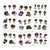 PART 1. Sticker book with Large Stickers - Nia / Brown skin, 47 sheets, 250 stickers, SB007. Large planner Black girl stickers