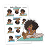 Stretching Planner Stickers, Nia - S1185/S1201, Workout Planner Stickers