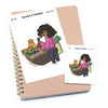 Farmers market - Large / Extra large planner stickers "Nia/Brown skin", L1175/XL1175