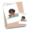 Stretching - Large / Extra large planner stickers "Nia/Brown skin", L1185/XL1185
