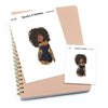 Small black dress - Large / Extra large planner stickers "Nia/Brown skin", L1186/XL1186
