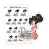 Dishwashing Planner Stickers 'Nia' - S1300/S1316. Cute Stickers to Help You Stay on Top of Your Chores