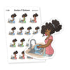 Dishwashing Planner Stickers 'Nia' - S1300/S1316. Cute Stickers to Help You Stay on Top of Your Chores