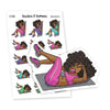 Sculpt Your Abs with Motivational Planner Stickers "Nia" - S1296/S1312. Trendy Planner Sticker for Abs Workout Enthusiasts