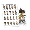 Exercise Bike Workout Planner Stickers, Nia - S1321/S1331