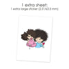 Sticker book with Planner Stickers - Zuri / Light skin, SB013, 9 mini sheets, 60 stickers