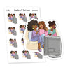 Planner Stickers Movie Night Party with Girlfriends | Nia - S1368/S1376