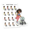 Jogging with a Stroller Planner Stickers | Fitness and Mom Life Stickers for Journaling and Planning | Nia - S1441/S1446